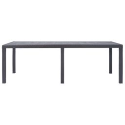 Berkfield Home Garden Table Brown 220x90x72 cm Plastic Rattan Look - Size: 220 x 90 x 72 cm - thumbnail 2