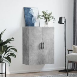 Berkfield Home Wall Mounted Cabinet Concrete Grey 69.5x34x90 cm - thumbnail 3