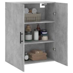 Berkfield Home Wall Mounted Cabinet Concrete Grey 69.5x34x90 cm - thumbnail 5