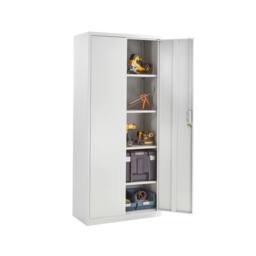 Moderna Metal Storage Cabinet, Lockable 4 Shelf for Office, Bedroom, or Garage in Grey - thumbnail 5