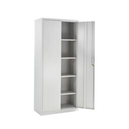 Moderna Metal Storage Cabinet, Lockable 4 Shelf for Office, Bedroom, or Garage in Grey - thumbnail 3