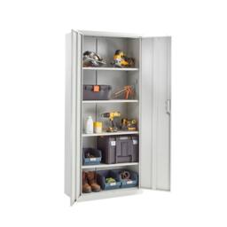 Moderna Metal Storage Cabinet, Lockable 4 Shelf for Office, Bedroom, or Garage in Grey - thumbnail 4