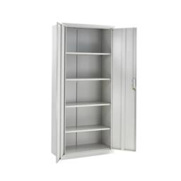 Moderna Metal Storage Cabinet, Lockable 4 Shelf for Office, Bedroom, or Garage in Grey - thumbnail 2