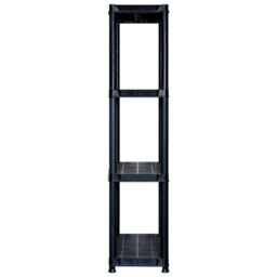 Berkfield Home Storage Shelf 4-Tier Black 244x30.5x130 cm Plastic - thumbnail 4