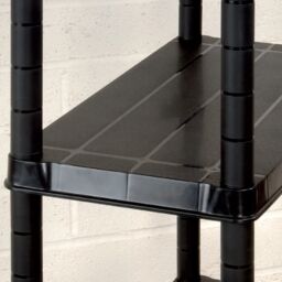 Berkfield Home Storage Shelf 4-Tier Black 244x30.5x130 cm Plastic - thumbnail 5