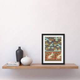Artery8 Maurice Pillard Verneuil Framed Wall Art Kingfisher Bird & Horse Pattern - Size: A4 - thumbnail 2