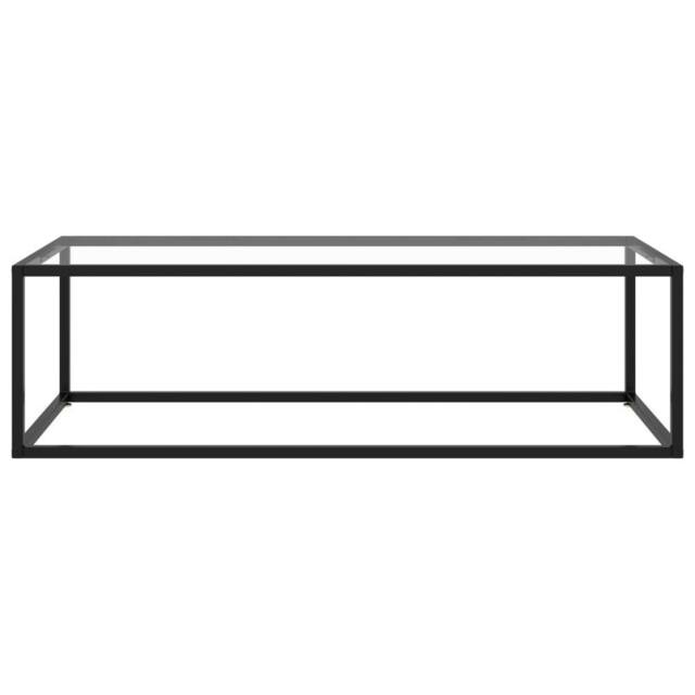 Berkfield Home Coffee Table Black with Tempered Glass 120x50x35 cm - Size: 120 x 50 x 35 cm - image 1