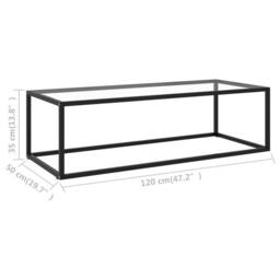 Berkfield Home Coffee Table Black with Tempered Glass 120x50x35 cm - Size: 120 x 50 x 35 cm - thumbnail 6