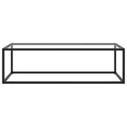 Berkfield Home Coffee Table Black with Tempered Glass 120x50x35 cm - Size: 120 x 50 x 35 cm - thumbnail 1