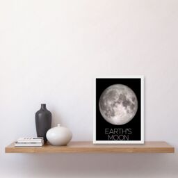 Artery8 NASA Our Solar System Earth's Moon Lunar Orbiter Image Artwork Framed Wall Art Print A4 in White - thumbnail 2