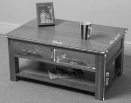 Thats Furniture Oslo Solid Oak Coffee Table with 2 Drawers in Light Oak - thumbnail 5