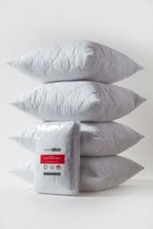 Homescapes Cotton Rich Quilted Pillow Protectors 60 x 60 cm, Pack of 4 in White - Size: 60 x 60 cm - thumbnail 1
