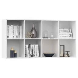 Berkfield Home Book Cabinet/Sideboard White 66x30x130 cm Engineered Wood - Size: 66 x 30 x 130 cm - thumbnail 7