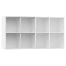 Berkfield Home Book Cabinet/Sideboard White 66x30x130 cm Engineered Wood - Size: 66 x 30 x 130 cm - thumbnail 8
