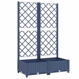 Berkfield Home Garden Planter with Trellis Dark Grey 80x40x121.5 cm PP - thumbnail 3
