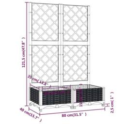 Berkfield Home Garden Planter with Trellis Dark Grey 80x40x121.5 cm PP - thumbnail 8
