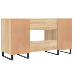 Berkfield Home Desk Sonoma Oak 140x50x75 cm Engineered Wood in Light Oak - Size: 140 x 50 x 75 cm - thumbnail 8