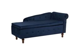 Velvet Chaise Longue with storage