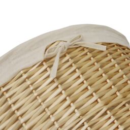 JVL Hand Woven Acacia Set of 2 Round Laundry Willow Baskets with 2 Waste Paper Baskets in Gold - thumbnail 3