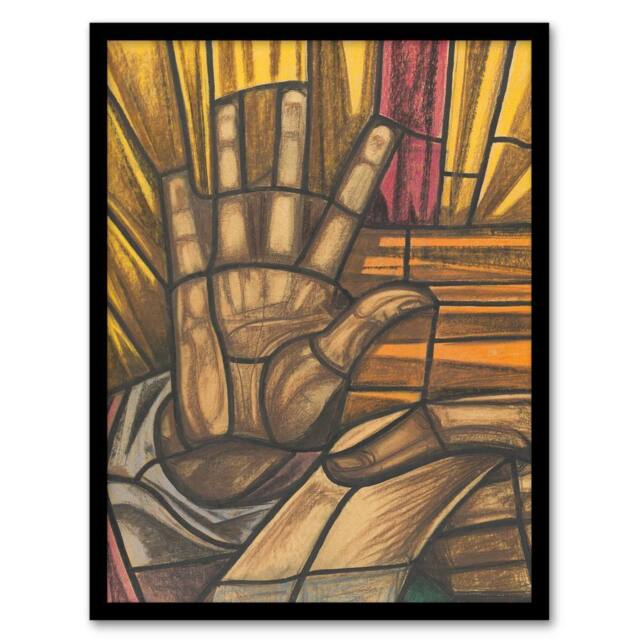 "Artery8 St Luke Hand Design for Dom Church Holst Framed Wall Art Print - Size: W12"" x H16""" - image 1