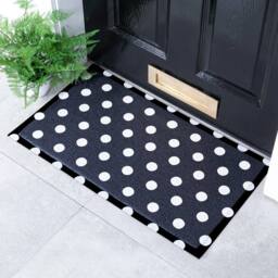 Artsy Mats Black Polka Dot Indoor Outdoor Doormat (70 x 40cm) - Size: 40 cm x 70 cm - thumbnail 1