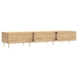 Berkfield Home TV Cabinet Sonoma Oak 150x36x30 cm Engineered Wood in Light Tan - Size: 150 x 36 x 30 cm - thumbnail 6