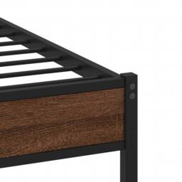 Berkfield Home Bed Frame without Mattress Brown Oak 90x190 cm Single Engineered Wood - thumbnail 7