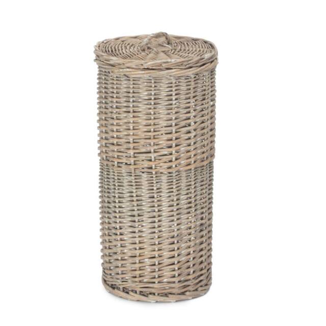 Red Hamper Grey Wash Round 3 Toilet Roll Holder - image 1