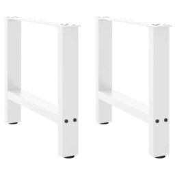 Berkfield Home Coffee Table Legs White 2 pcs 60x(42-43) cm Steel - thumbnail 1