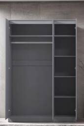 FWStyle Slow Close 3 Door Triple Wardrobe Dark Matt Grey in Dark Grey - thumbnail 2