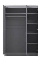 FWStyle Slow Close 3 Door Triple Wardrobe Dark Matt Grey in Dark Grey - thumbnail 4