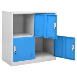 Berkfield Home Locker Cabinet Light Grey & Blue 90x45x92.5 cm Steel - thumbnail 5