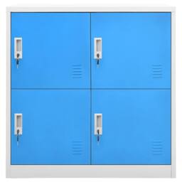 Berkfield Home Locker Cabinet Light Grey & Blue 90x45x92.5 cm Steel