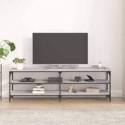 Berkfield Home TV Cabinet Grey Sonoma 160x30x50 cm Engineered Wood - Size: 160 x 30 x 50 cm - thumbnail 1