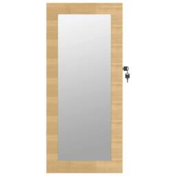 Berkfield Home Mirror Jewellery Cabinet Wall Mounted 30x8.5x67 cm in Light Tan - thumbnail 4