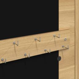 Berkfield Home Mirror Jewellery Cabinet Wall Mounted 30x8.5x67 cm in Light Tan - thumbnail 8