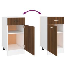 Berkfield Home Durable Drawer Bottom Cabinet Brown Oak 40x46x81.5 cm Engineered Wood - thumbnail 7