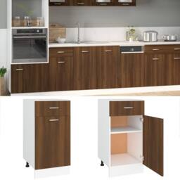 Berkfield Home Durable Drawer Bottom Cabinet Brown Oak 40x46x81.5 cm Engineered Wood - thumbnail 2