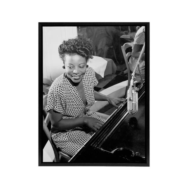 "Artery8 Jazz Pianist Mary Lou Williams Framed Canvas Wall Art Print in Grey - Size: W12"" x H16""" - image 1