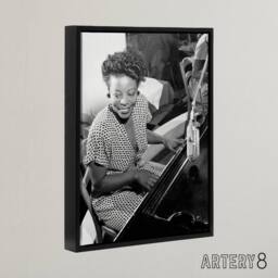 "Artery8 Jazz Pianist Mary Lou Williams Framed Canvas Wall Art Print in Grey - Size: W12"" x H16""" - thumbnail 2
