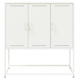 Berkfield Home Highboard White 100.5x39x107 cm Steel - thumbnail 6