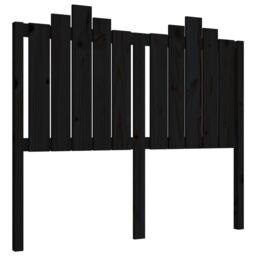 Berkfield Home Bed Headboard Black 126x4x110 cm Solid Wood Pine - Size: 126 x 4 x 110 cm - thumbnail 2