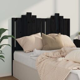 Berkfield Home Bed Headboard Black 126x4x110 cm Solid Wood Pine - Size: 126 x 4 x 110 cm - thumbnail 1