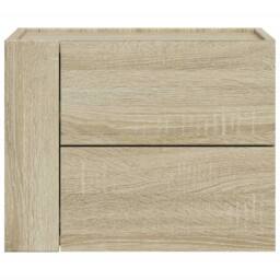 Berkfield Home Wall-mounted Bedside Cabinets 2 pcs Sonoma Oak 45x30x35 cm in Light Oak - Size: 45 x 30 x 35 cm - thumbnail 4