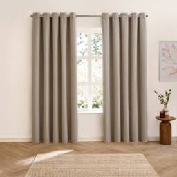 Furn Verso Suede-Look 100% Blackout Eyelet Curtain Pair in Orange - Size: 117 cm width x 183 cm drop - thumbnail 4