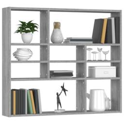 Berkfield Home Wall Shelf Grey Sonoma 90x16x78 cm Engineered Wood - Size: 90 x 16 x 78 cm - thumbnail 1