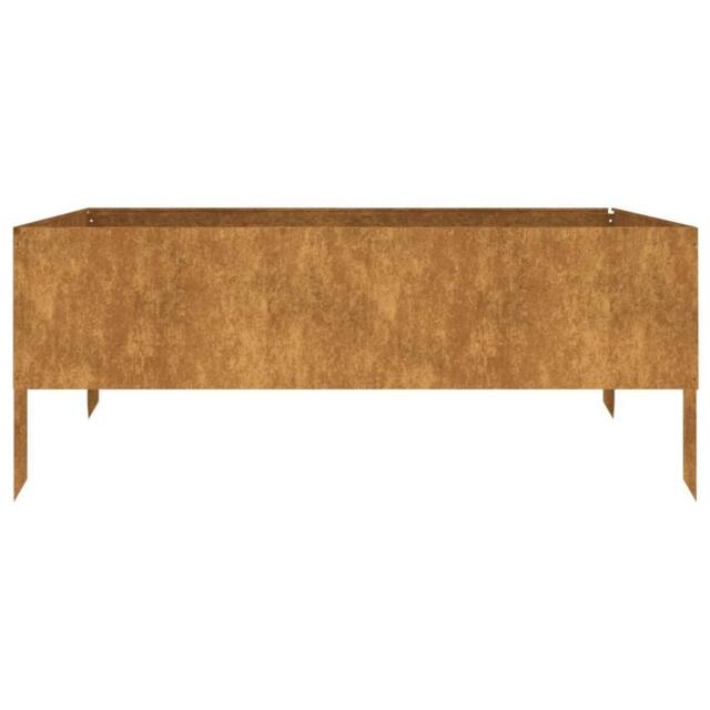 Berkfield Home Garden Raised Bed 100x100x41 cm Corten Steel in Brown - Size: 100 x 100 x 41 cm - image 1