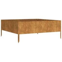 Berkfield Home Garden Raised Bed 100x100x41 cm Corten Steel in Brown - Size: 100 x 100 x 41 cm - thumbnail 3