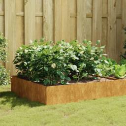 Berkfield Home Garden Raised Bed 100x100x41 cm Corten Steel in Brown - Size: 100 x 100 x 41 cm - thumbnail 2