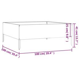 Berkfield Home Garden Raised Bed 100x100x41 cm Corten Steel in Brown - Size: 100 x 100 x 41 cm - thumbnail 7